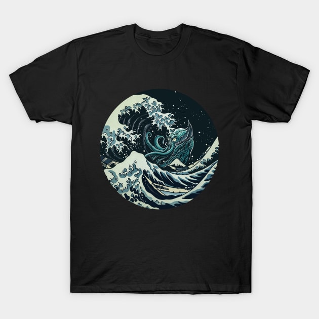 The Great Wave of Cthulhu T-Shirt by Hiraeth Tees